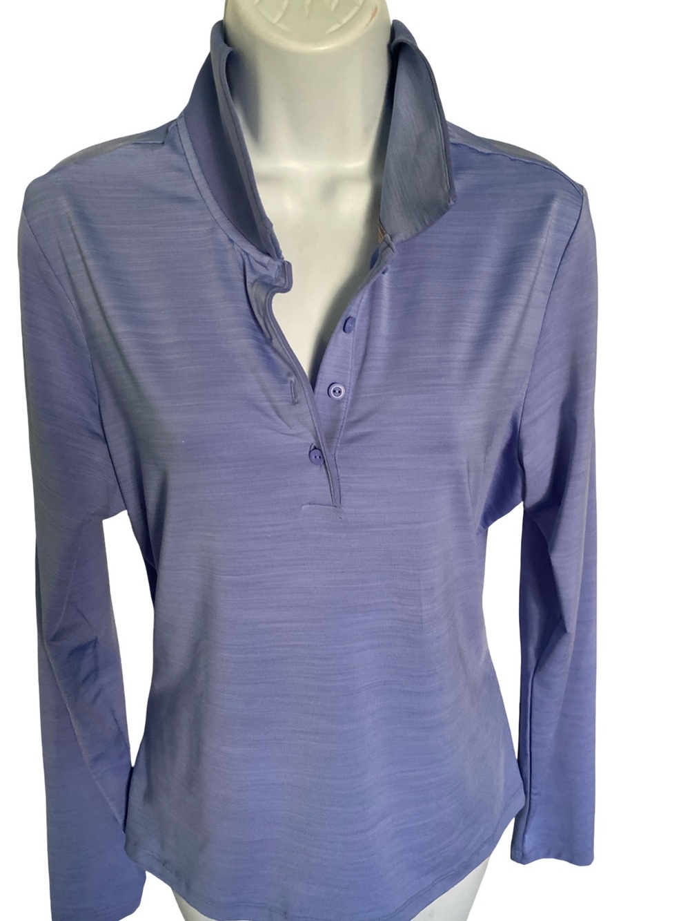 Afidas Long Sleeve Popover Top in Cornflower blue - L